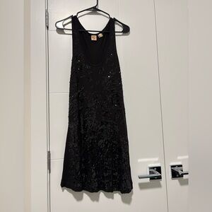 French Connection Black Sequin Tank Mini Dress